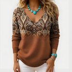 Amelia | Graceful V-Neck Long Sleeve Top