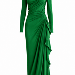Imogen Wright | High-Neck Draped Maxi Dress For Women