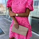 Emma Gallagher | White Lace Mock-Neck Midi Dress For Women