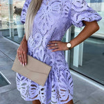 Emma Gallagher | White Lace Mock-Neck Midi Dress For Women