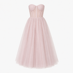 Isla Kelly | Strapless Tulle Midi Dress For Women