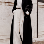 Woolen Solid Long Sleeve Maxi Coat