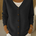 Laverne™ | Quilted Button-Front Cardigan