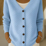 Laverne | Quilted Button Front Cardigan