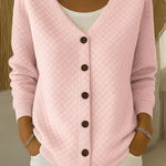 Laverne | Quilted Button Front Cardigan