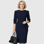 Bernadette | Tailored Peplum Midi Dress