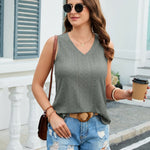 Casual Hollow Design Crew Neck Loose Tank Top (US Only)