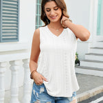 Casual Hollow Design Crew Neck Loose Tank Top (US Only)