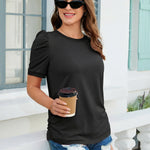Lightweight Floral Print Puff Sleeve T-Shirt (US Only)