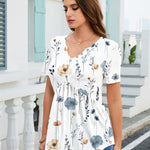 Boho Loose Basic V-Neck T-Shirt (US Only)