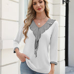 Zeagoo Womens 3/4 Sleeve V Neck Flounce Shirts (US Only)