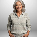 Keira - Vintage Abstract Buttoned Sweater