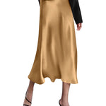 Satin Zipper Elegant Work Skirts - Nadorine (US Only)