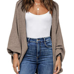 Nadorine Open Front Oversized Batwing Sleeve Knit Cardigan