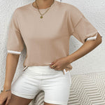 Nadorine Knit Short Sleeve Tops
