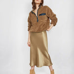 Satin Zipper Elegant Work Skirts - Nadorine (US Only)