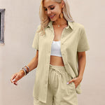 Nadorine 2 Piece Linen Set Lounge Beach Set