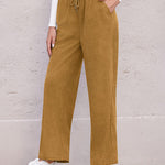 Nadorine Drawstring Long Pants with Pockets