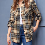 Long/Roll Up Sleeve Cotton Plaid Shirts - Nadorine (Us Only)