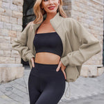 Zeagoo Womens Fleece Jacket Full Zip Crop Hoodie Long Sleeve Pullover Sweatshirts Oversized 2023 Fall Winter Coat