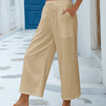 Nadorine Cotton Linen Pants Wide Leg Long Palazzo Pants