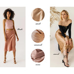 Satin Zipper Elegant Work Skirts - Nadorine (US Only)