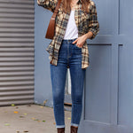 Long/Roll Up Sleeve Cotton Plaid Shirts - Nadorine (Us Only)