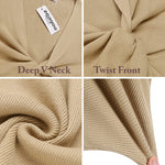 Twist Front Knitted Bodycon Dress - Nadorine (Us Only)