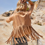 Women's Tassel Sleeveless Vest 70s Outfits for Women Hippie Clothes Fringe Jacket Cardigan S-XXL - Nadorine (Us Only)
