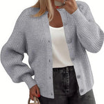 Essential Comfy Crew Neck Knit Cardigan (US Only)