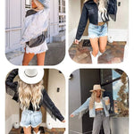 Long Sleeve Crop Denim Jacket - Nadorine (Us Only)
