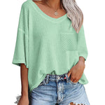 Loose Blouse Casual V Neck Shirt - Nadorine (Us Only)