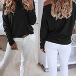 Women's Multi Way Neck Long Sleeve Top Gold Button Detail Casual Knit Tee