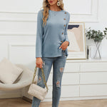 Nadorine Women's Fashion Long Sleeve Blouse