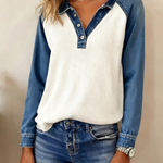 Thalía | Denim Detail Top
