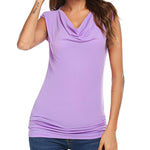 Ruched Cowl Neck Tank Tops - Nadorine (Us Only)