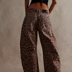 Leilani Monroe | Leopard Print Barrel Jeans For Women