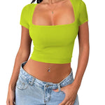 Nadorine Short Sleeve Square Neck T Shirt
