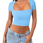 Nadorine Short Sleeve Square Neck T Shirt