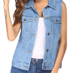 Nadorine Women's Denim Vest Jean Vest
