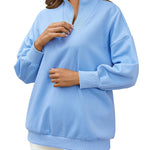 Nadorine Women Sweatshirts Quarter Zip Stand Collar Pullovers Fleece Workout Hoodies Y2K Clothes