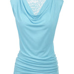 Ruched Cowl Neck Tank Tops - Nadorine (Us Only)