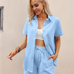 Nadorine 2 Piece Linen Set Lounge Beach Set