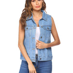 Nadorine Women's Denim Vest Jean Vest