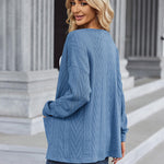 Nadorine Women's 2023 Fall Winter Cardigan Sweaters Long Sleeve Open Front Cable Knit Outwear Coat with Pockets