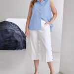 Sleeveless Button Down Tank Tops - Nadorine (Us Only)