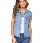 Nadorine Women's Denim Vest Jean Vest