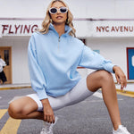 Nadorine Women Sweatshirts Quarter Zip Stand Collar Pullovers Fleece Workout Hoodies Y2K Clothes