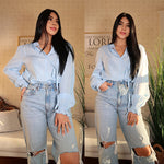 Women's Frill Mock Neck Blouse Long Sleeve Ruffle Shirt Top Elegant Office Tops S-XXL - Nadorine (Us Only)