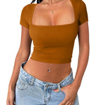 Nadorine Short Sleeve Square Neck T Shirt